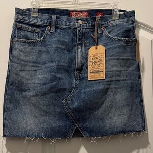 Lucky Brand Indigo Denim Skirt with Raw Edge